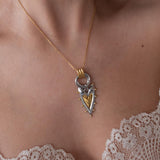 Δίχρωμο Κολιέ Με Μενταγιόν Καρδιά