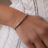Ασημί Βραχιόλι Με Χρυσές Μπίλιες