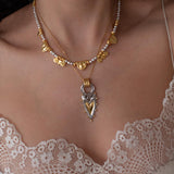 Δίχρωμο Κολιέ Με Μενταγιόν Καρδιά