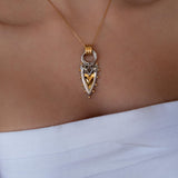 Δίχρωμο Κολιέ Με Μενταγιόν Καρδιά