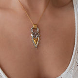 Δίχρωμο Κολιέ Με Μενταγιόν Καρδιά