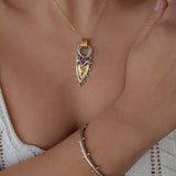 Δίχρωμο Κολιέ Με Μενταγιόν Καρδιά