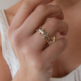 Ασημί Βέρα Με Χρυσές Μπίλιες