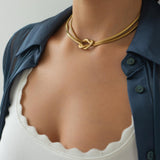 Χρυσή Αλυσίδα Φίδι με Κόμπο