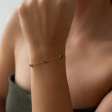 Χρυσό Βραχιόλι Με Πολύχρωμες Πέτρες