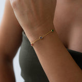 Χρυσό Βραχιόλι Με Πολύχρωμες Πέτρες