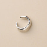 Silver Minimal Ear Cuff, Single Open Hoop Earring, Chunky Curved Jewelry no piercing non pierced huggie, conch ear cuff earring