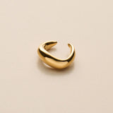 Gold Minimal Ear Cuff, Single Open Hoop Earring, Chunky Curved Jewelry no piercing non pierced huggie, conch ear cuff earring