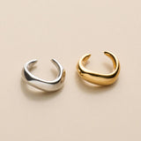 Gold Minimal Ear Cuff, Single Open Hoop Earring, Chunky Curved Jewelry no piercing non pierced huggie, conch ear cuff earring
