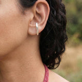 Silver Organic Single Ear Cuff, Second Piercing Earring, Chunky Minimal Stud