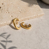 Gold Organic Single Ear Cuff, Second Piercing Earring, Chunky Minimal Stud (Single Earring)