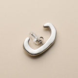 Silver Organic Single Ear Cuff, Second Piercing Earring, Chunky Minimal Stud