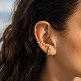 Gold Organic Single Ear Cuff, Second Piercing Earring, Chunky Minimal Stud (Single Earring)