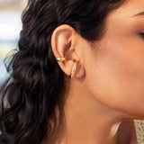 Gold Organic Single Ear Cuff, Second Piercing Earring, Chunky Minimal Stud (Single Earring)