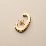 Gold Organic Single Ear Cuff, Second Piercing Earring, Chunky Minimal Stud (Single Earring)