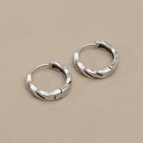 Silver Huggie Hoop Earrings, Plain Or Braided Small Hoops, Everyday Ear Stack Earrings