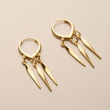 Gold Spike Hoop Earrings