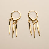 Gold Spike Hoop Earrings