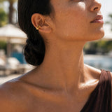 Χρυσό Ear Cuff Με Καφέ Σμάλτο