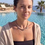 Ασημένιο Κολιέ Αρχαιοελληνικής Έμπνευσης με Γεωμετρικά Μοτίβα