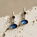 Silver Long Enamel Earrings