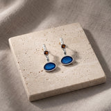 Silver Long Enamel Earrings