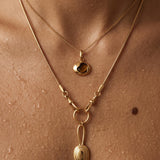 Χρυσό Κολιέ με Φυσική Πέτρα Μάτι Τίγρης