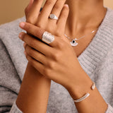 Open Silver Ethnic Tribal Cuff