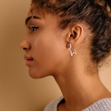 Silver Star Hoop Earrings