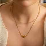 Gold Heart Link Necklace