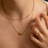 Gold Heart Link Necklace