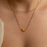 Gold Heart Link Necklace