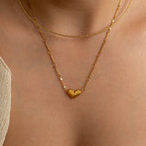 Gold Heart Link Necklace