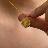 Gold Vergina Sun Necklace
