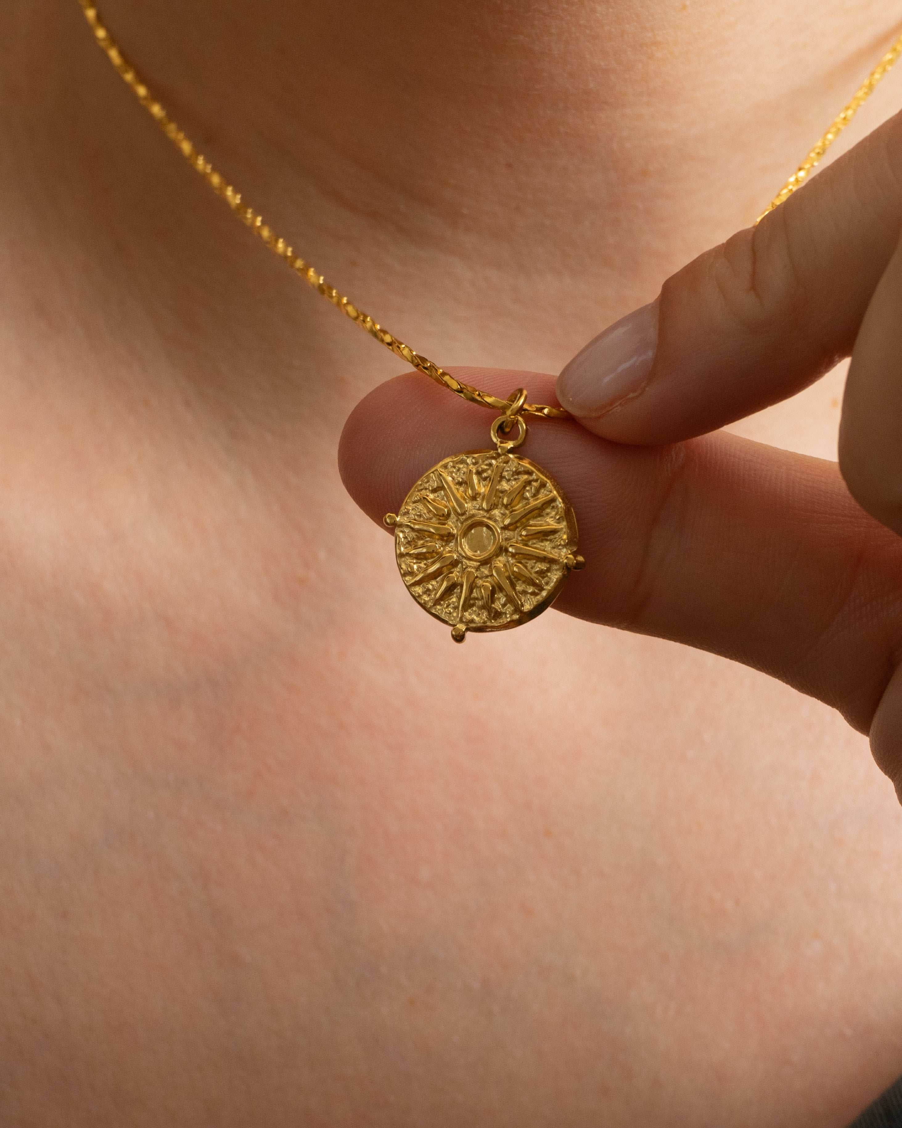 Gold Vergina Sun Necklace