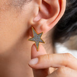 Gold Star Glitter Earrings