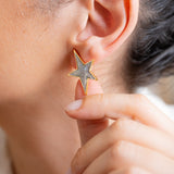 Gold Star Glitter Earrings