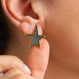 Gold Star Glitter Earrings