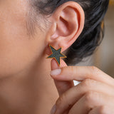 Gold Star Glitter Earrings