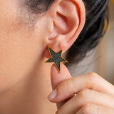 Gold Star Glitter Earrings