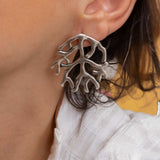 Silver Coral Earrings