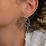 Silver Coral Earrings