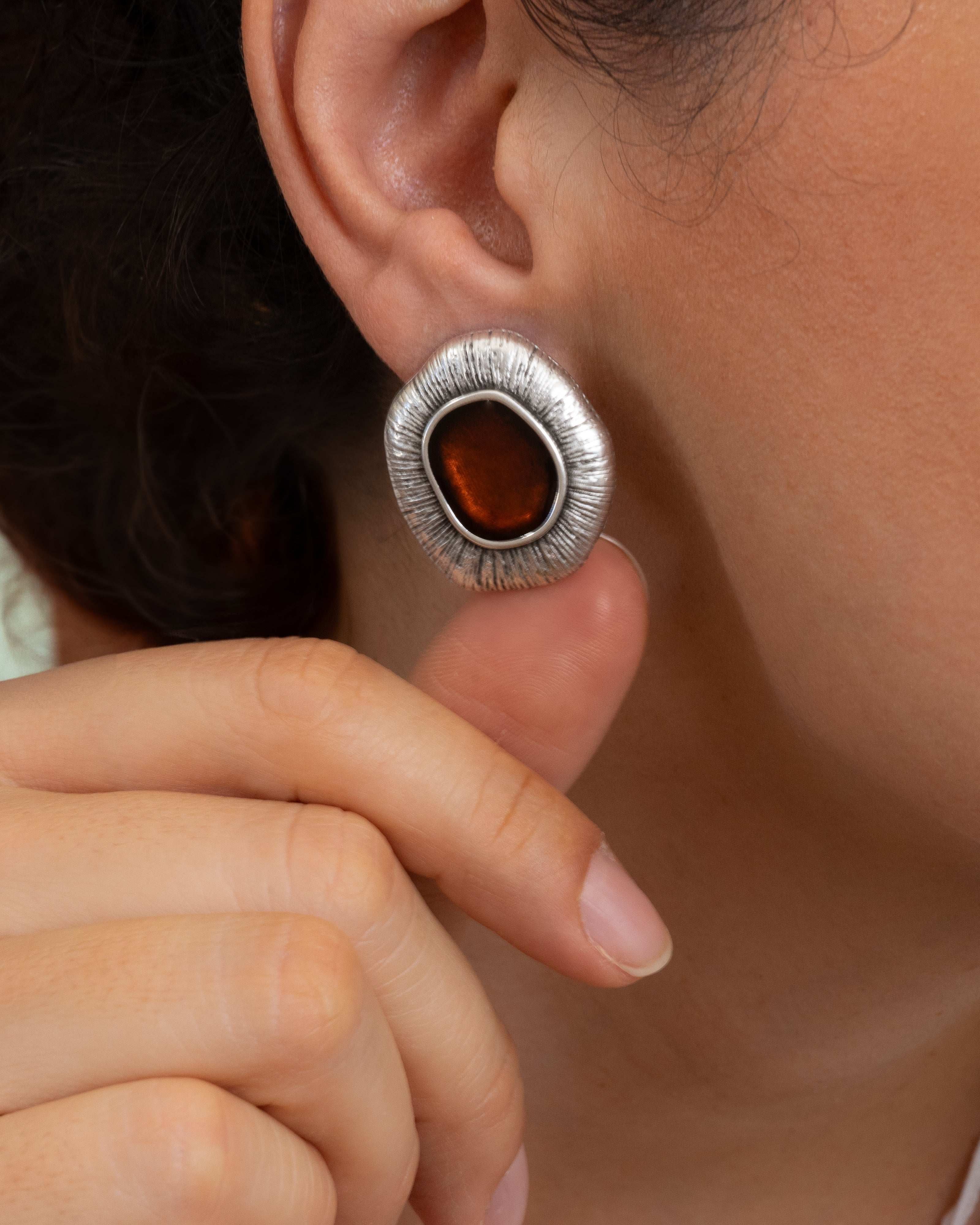 Silver Limpet Stud Earrings