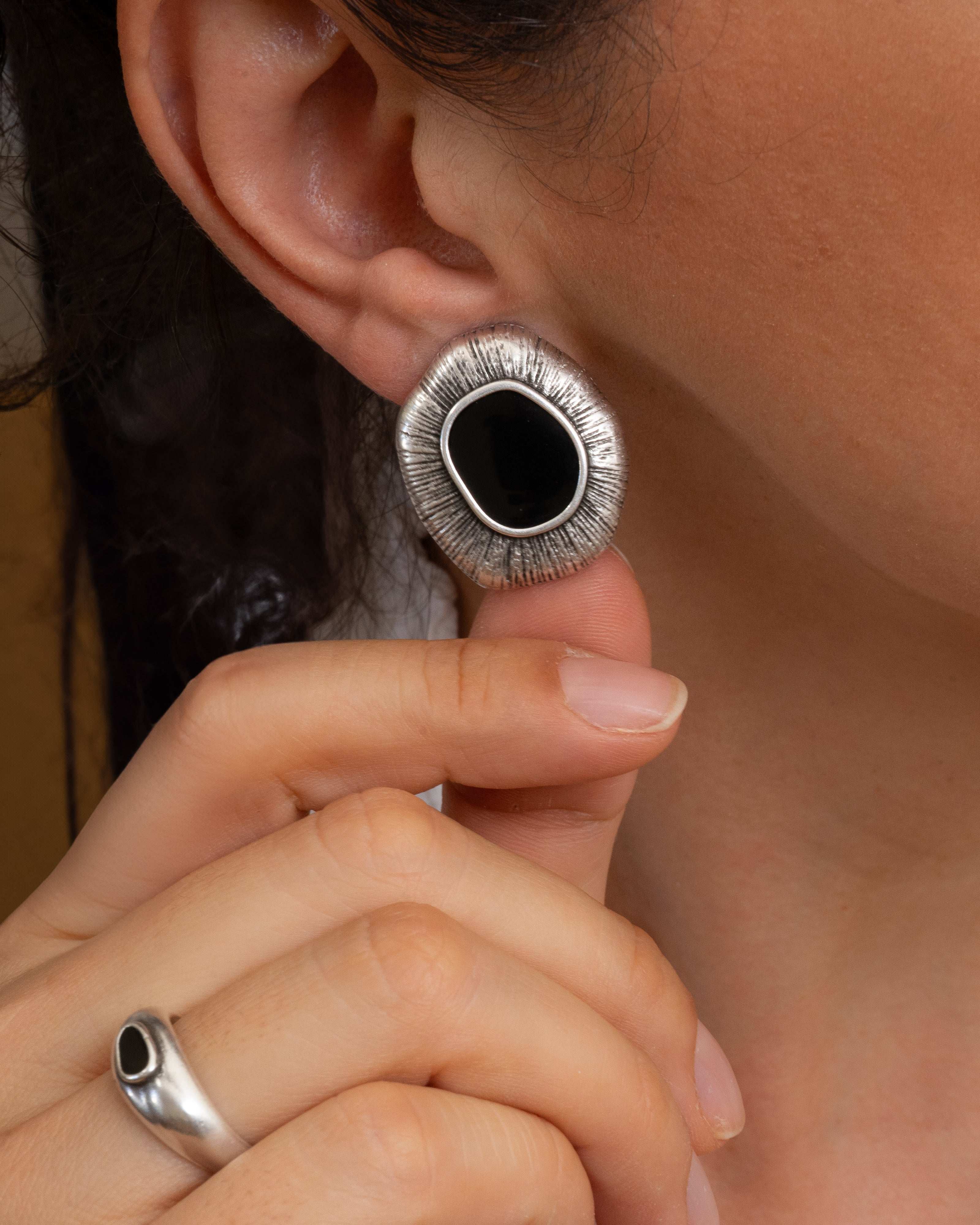 Silver Limpet Stud Earrings