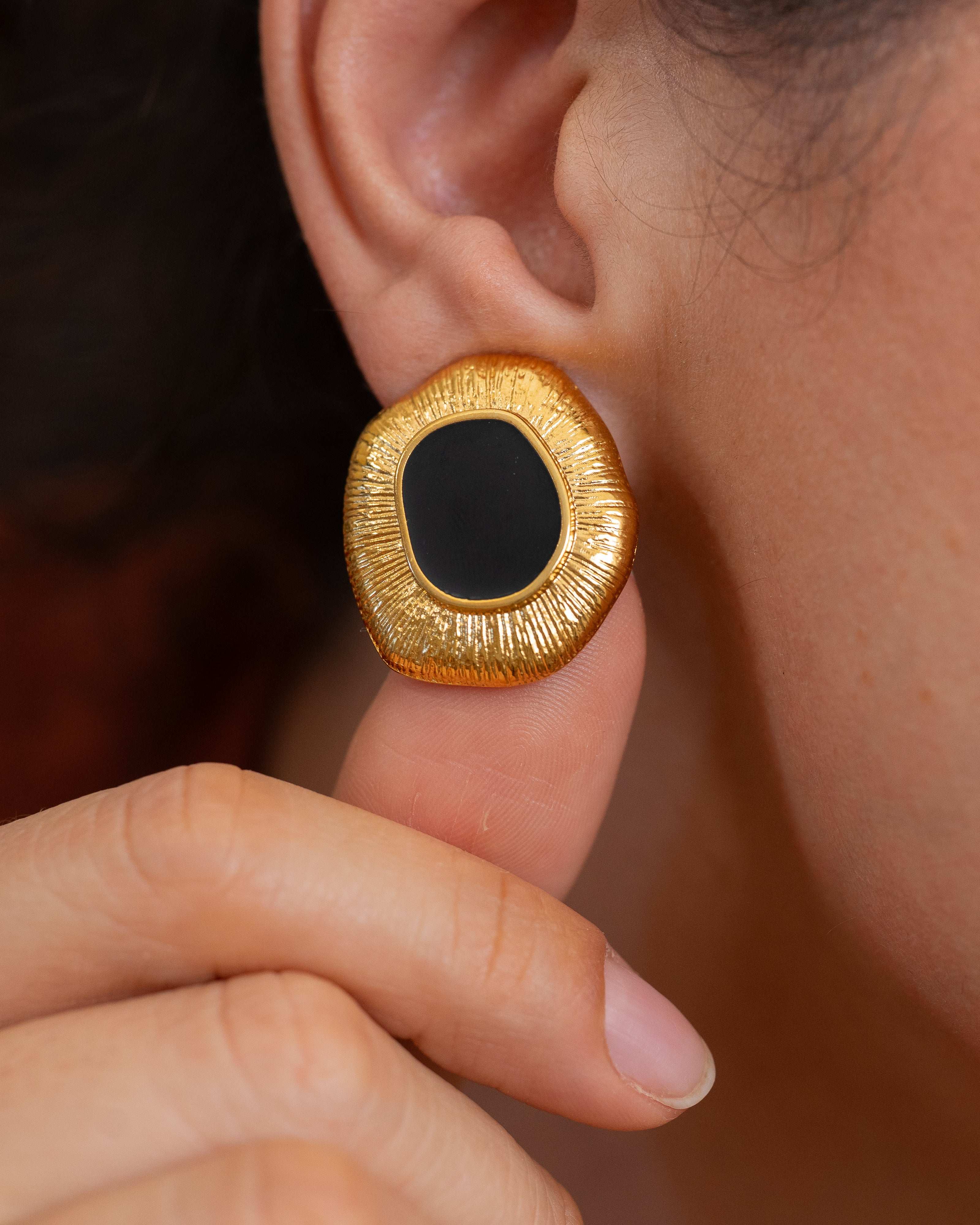 Gold Limpet Shell Stud Earrings