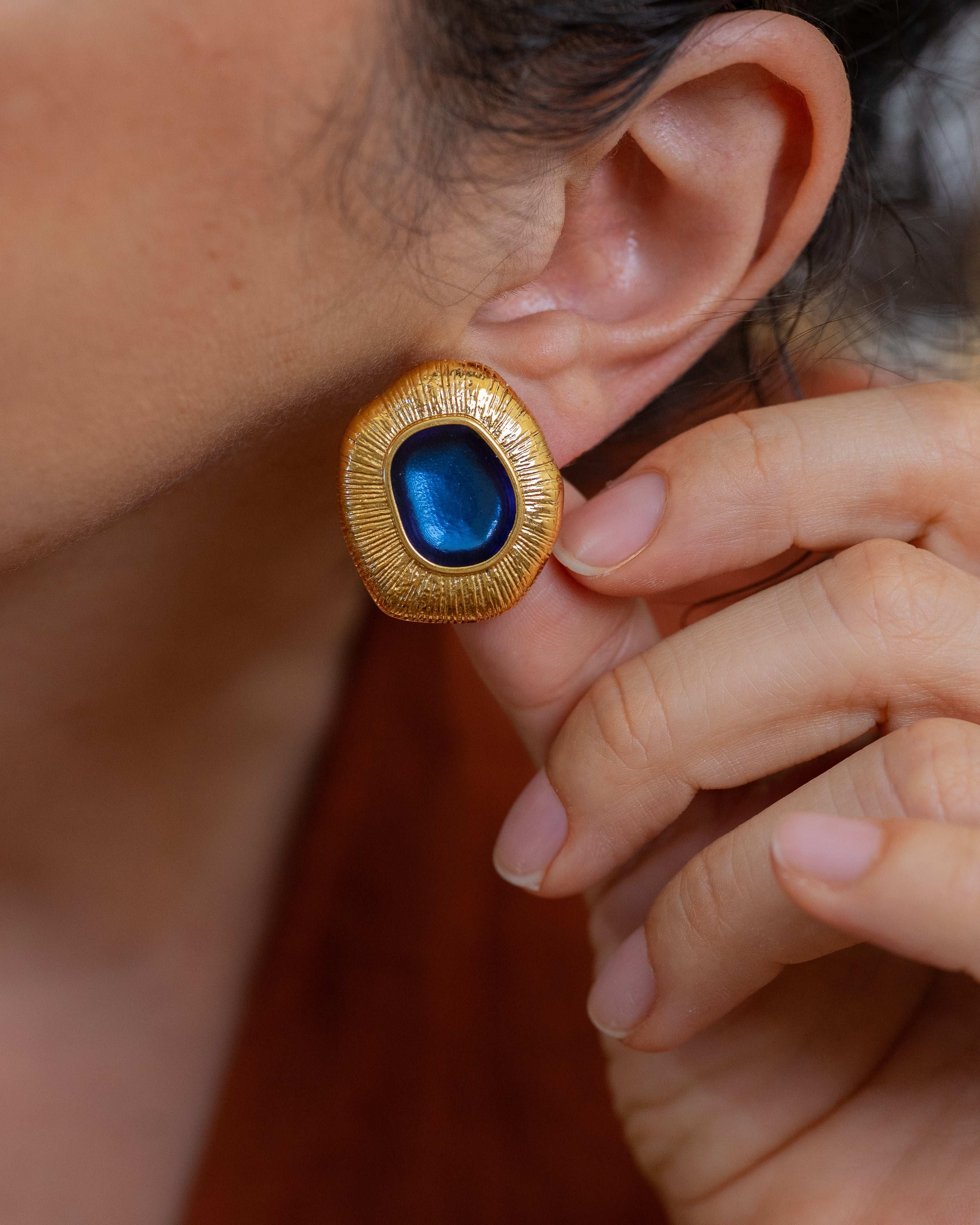 Gold Limpet Shell Stud Earrings