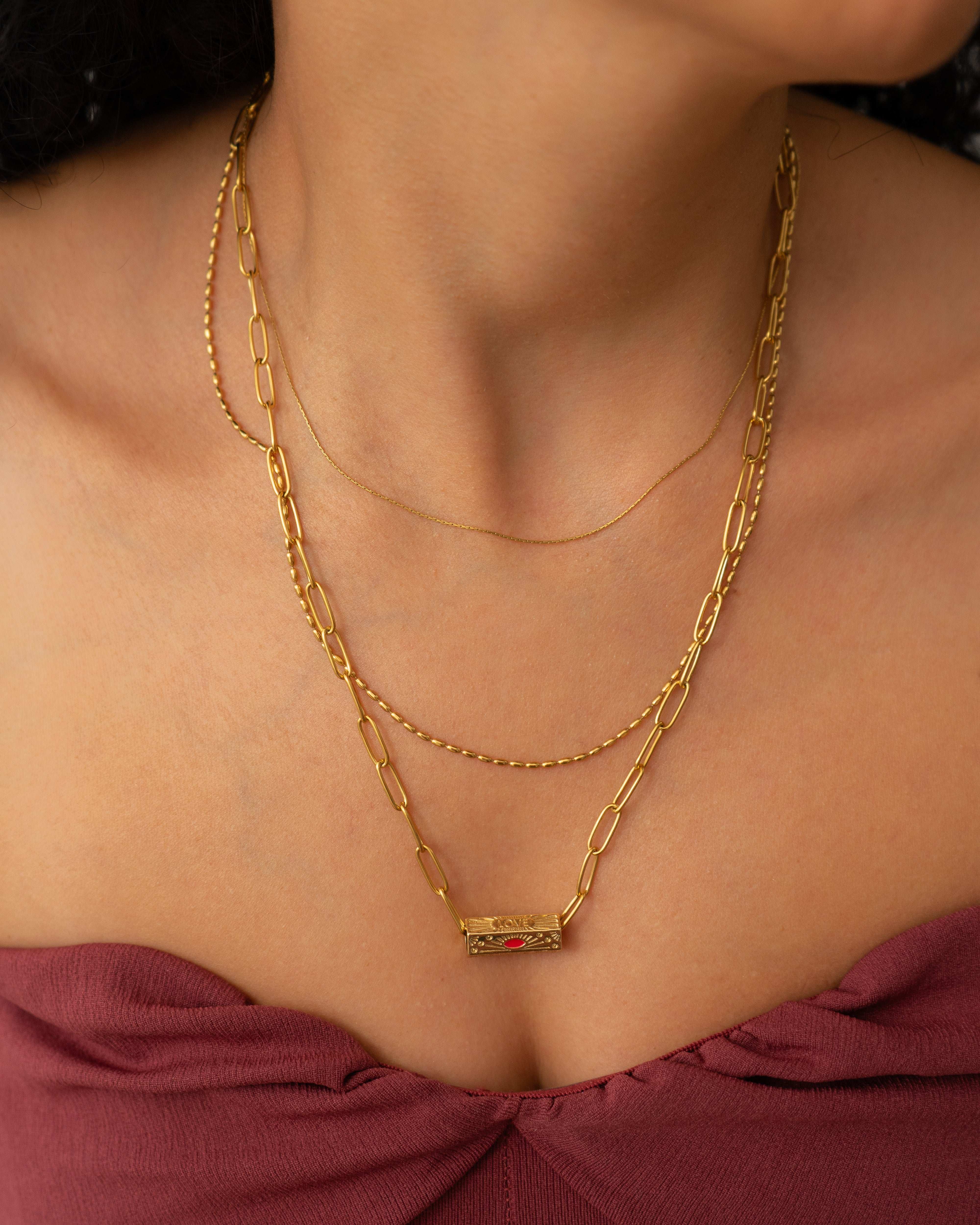 LOVE Barrel Pendant Necklace