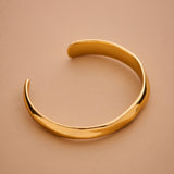 Gold Thick Hammered Cuff Bracelet