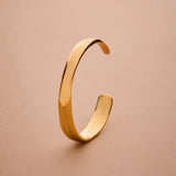 Gold Thick Hammered Cuff Bracelet