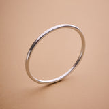 Silver Shiny Thick Round Bangle Bracelet
